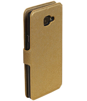 Goud Samsung Galaxy A7 2016 TPU wallet case booktype hoesje HM Book