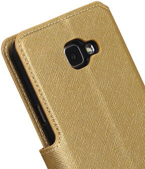 Goud Samsung Galaxy A7 2016 TPU wallet case booktype hoesje HM Book