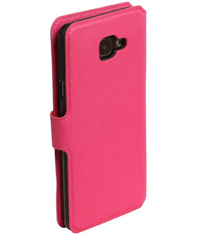 Roze Samsung Galaxy A7 2016 TPU wallet case booktype hoesje HM Book