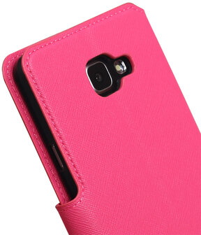 Roze Samsung Galaxy A7 2016 TPU wallet case booktype hoesje HM Book
