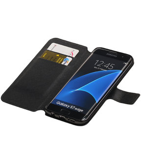 Zwart Samsung Galaxy S7 Edge 2016 TPU wallet case booktype hoesje HM Book