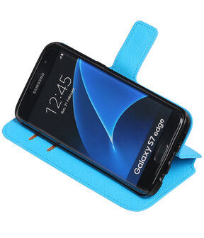 Blauw Samsung Galaxy S7 Edge 2016 TPU wallet case booktype hoesje HM Book