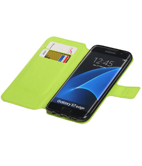 Groen Samsung Galaxy S7 Edge 2016 TPU wallet case booktype hoesje HM Book