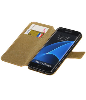 Goud Samsung Galaxy S7 Edge 2016 TPU wallet case booktype hoesje HM Book