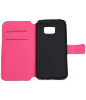 Roze Samsung Galaxy S7 Edge 2016 TPU wallet case booktype hoesje HM Book