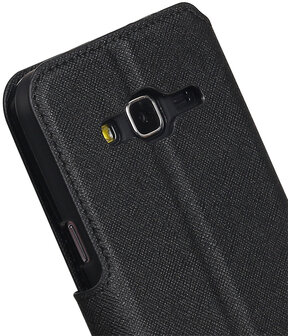 Zwart Samsung Galaxy J3 TPU wallet case booktype hoesje HM Book