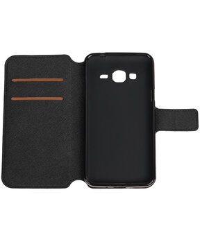 Zwart Samsung Galaxy J3 TPU wallet case booktype hoesje HM Book