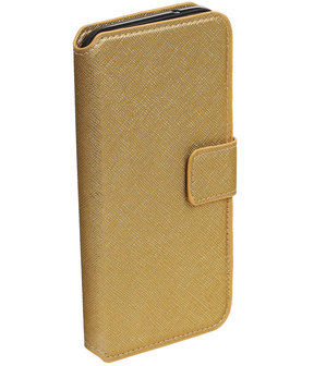 Goud Samsung Galaxy S7 TPU wallet case booktype hoesje HM Book