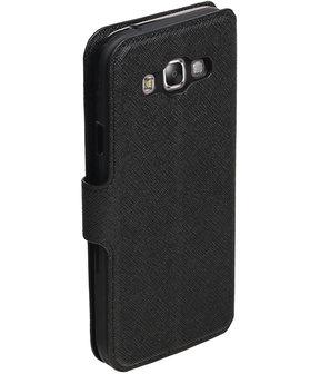 Zwart Samsung Galaxy E5 TPU wallet case booktype hoesje HM Book