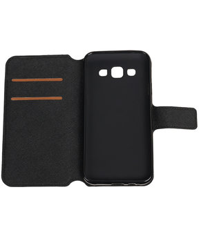 Zwart Samsung Galaxy E5 TPU wallet case booktype hoesje HM Book