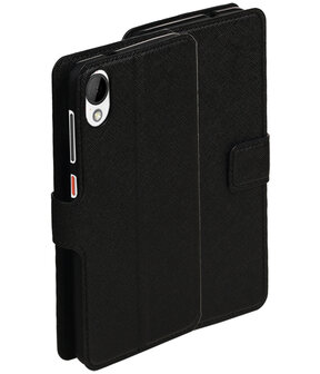 Zwart HTC Desire 825 TPU wallet case booktype hoesje HM Book