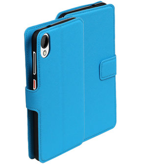 Blauw HTC Desire 825 TPU wallet case booktype hoesje HM Book