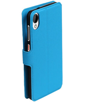 Blauw HTC Desire 825 TPU wallet case booktype hoesje HM Book