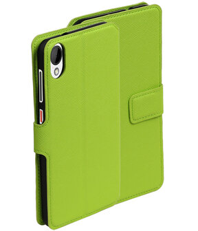 Groen HTC Desire 825 TPU wallet case booktype hoesje HM Book