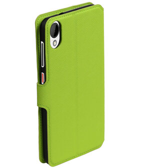 Groen HTC Desire 825 TPU wallet case booktype hoesje HM Book