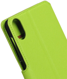 Groen HTC Desire 825 TPU wallet case booktype hoesje HM Book