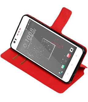 Rood HTC Desire 825 TPU wallet case booktype hoesje HM Book