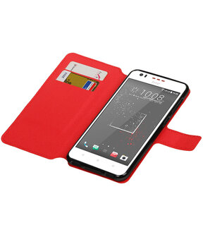 Rood HTC Desire 825 TPU wallet case booktype hoesje HM Book