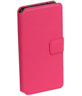 Roze HTC Desire 825 TPU wallet case booktype hoesje HM Book