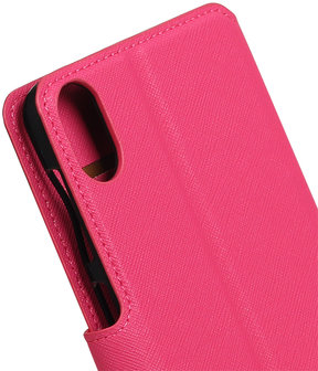 Roze HTC Desire 825 TPU wallet case booktype hoesje HM Book