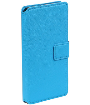 Blauw Samsung Galaxy J1 2015TPU wallet case booktype hoesje HM Book