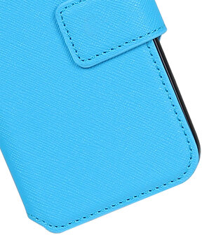 Blauw Samsung Galaxy J1 2015TPU wallet case booktype hoesje HM Book