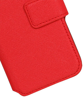 Rood Samsung Galaxy J1 2015TPU wallet case booktype hoesje HM Book