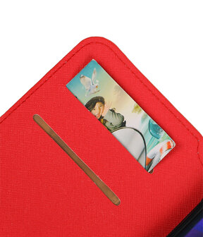 Rood Samsung Galaxy J1 2015TPU wallet case booktype hoesje HM Book