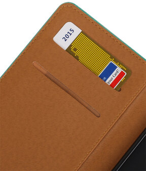 Groen Pull-Up PU booktype wallet hoesje voor Samsung Galaxy J3