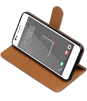 Mocca Pull-Up PU booktype wallet hoesje voor HTC Desire 825