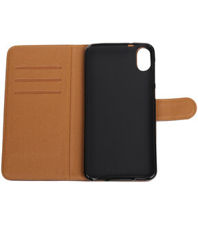 Mocca Pull-Up PU booktype wallet hoesje voor HTC Desire 825