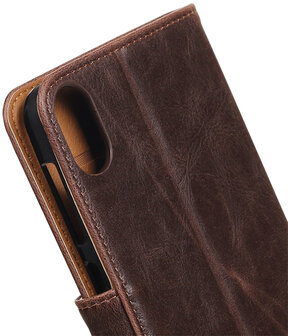 Mocca Pull-Up PU booktype wallet hoesje voor HTC Desire 825