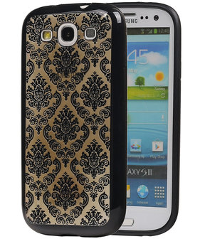 Zwart Brocant TPU back case cover hoesje voor Samsung Galaxy S3