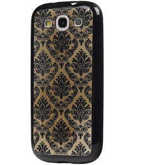Zwart Brocant TPU back case cover hoesje voor Samsung Galaxy S3