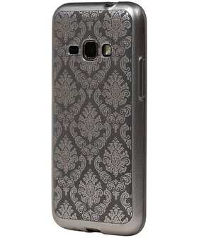 Zilver Brocant TPU back case cover hoesje voor Samsung Galaxy J2 2016