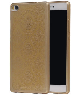 Goud Brocant TPU back case cover hoesje voor Huawei P8