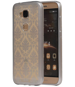 Zilver Brocant TPU back case cover hoesje voor Huawei G8