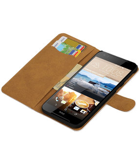 Wit Krokodil booktype wallet cover hoesje voor HTC Desire 830