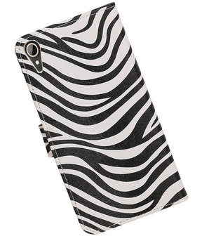 Zebra booktype wallet cover hoesje voor HTC Desire 830