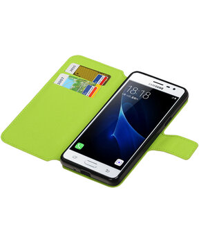 Groen Samsung Galaxy J3 Pro TPU wallet case booktype hoesje HM Book