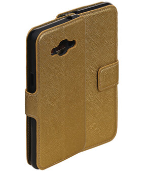 Goud Samsung Galaxy J3 Pro TPU wallet case booktype hoesje HM Book