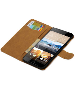 Wit Effen booktype wallet cover hoesje voor HTC Desire 830