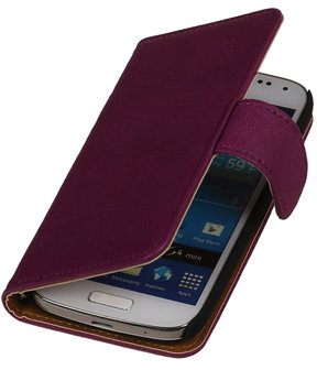 Polar Echt Lederen Lila Samsung Galaxy S5 Active Bookstyle Wallet Hoesje