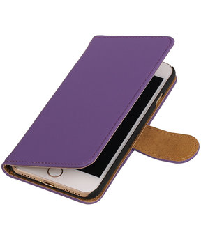 Paars Effen booktype wallet cover hoesje voor Apple iPhone 7