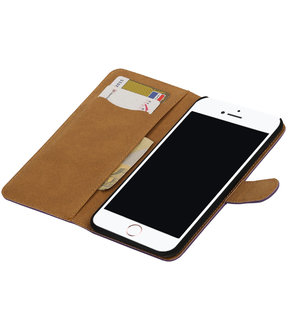 Paars Effen booktype wallet cover hoesje voor Apple iPhone 7 Plus