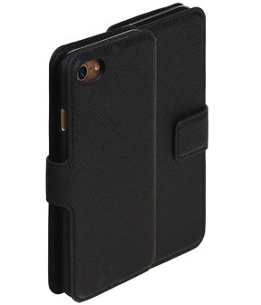 Zwart Apple iPhone 7 TPU wallet case booktype hoesje HM Book