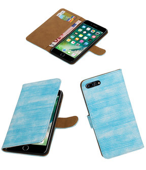 Turquoise Mini Slang booktype wallet cover hoesje voor Apple iPhone 7 Plus