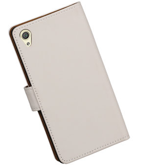 Wit Effen booktype cover hoesje voor Sony Xperia X