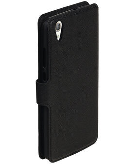 Zwart Huawei Honor Y6 II TPU wallet case booktype hoesje HM Book