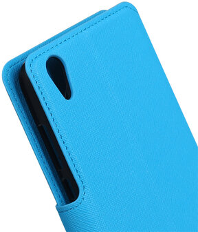 Blauw Huawei Honor Y6 II TPU wallet case booktype hoesje HM Book